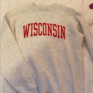 Wisconsin oversized champion crew neck